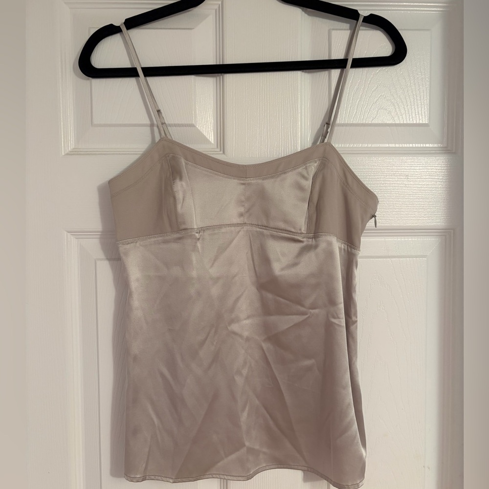 Club Monaco Silk Chloe Camisole Silver S